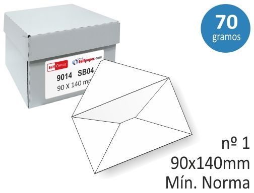 Comprar Sobres 90x140mm, mínimo normalizado, solapa engomada, C/ 500 uds.