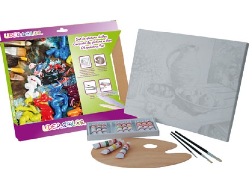 Comprar Set pintura al oleo lidercolor contiene 1 lienzo imprimacion 30x40cm 1 paleta Liderpapel 43039