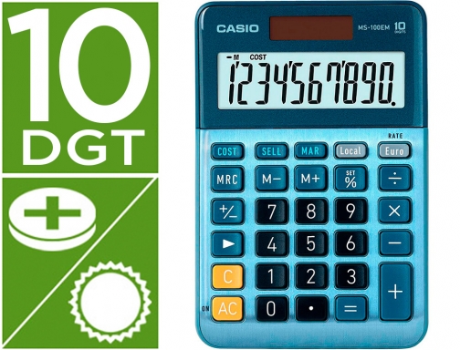 Calculadora Casio MS-100EM sobremesa 10 digitos