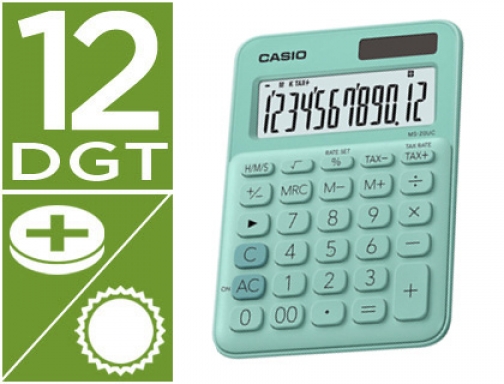 Calculadora Casio MS-20UC-GN sobremesa 12 digitos