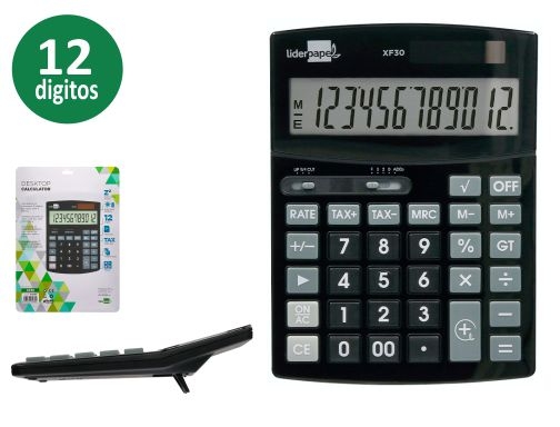 Calculadora casio negro (12 dígitos) –