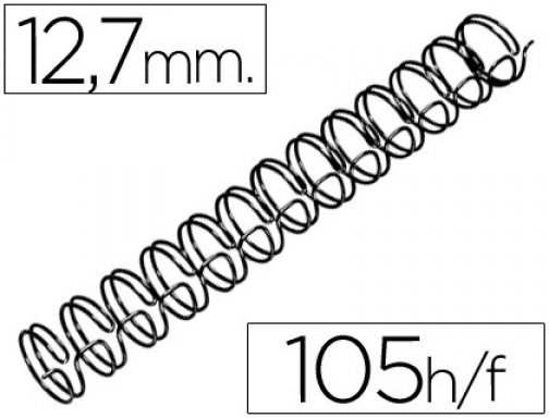 Espiral wire 3:1 12,7 mm n.8 negro capacidad 105 hojas caja de Gbc RG810810, imagen mini
