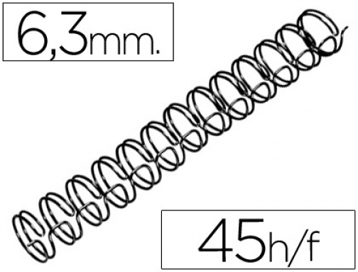 Espiral wire 3:1 6,3 mm n.4 negro capacidad 45 hojas caja de Gbc RG810410, imagen mini
