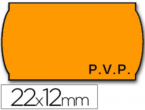 Etiquetas Meto onduladas 22 x 12 mm pvp naranja fluor removible rollo 9156367, imagen mini