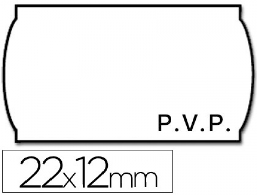 Etiquetas Meto onduladas 22 x 12 mm pvp blanca adh 2 rollo 9156368 , blanco, imagen mini