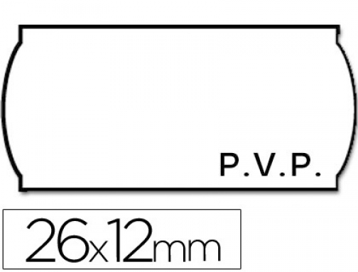 Etiquetas Meto onduladas 26 x 12 mm pvp blanca adh 2 rollo 9156422 , blanco, imagen mini
