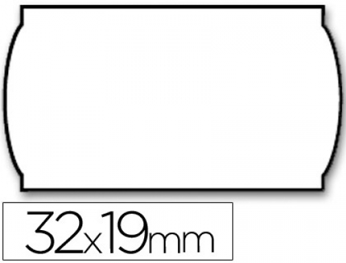 Etiquetas Meto onduladas 32 x 19 mm lisa removible blanca rollo 1000 8548100 , blanco, imagen mini