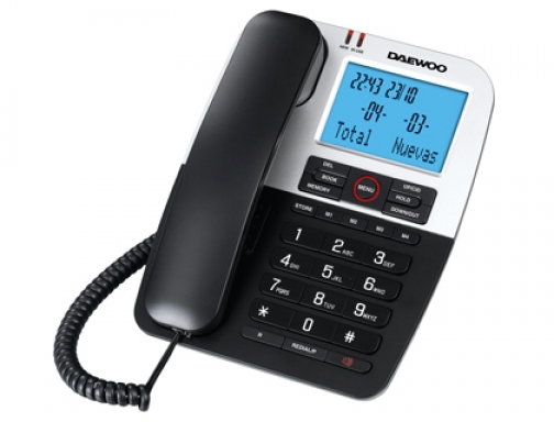 Telefono Daewoo DTC-410 manos libres 4 teclas de memoria directa funcion rellamada , negro, imagen mini