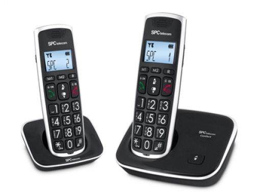 Telefono inalambrico spc duo Telecom 7609-N color negro identificador de llamadas agenda, imagen mini