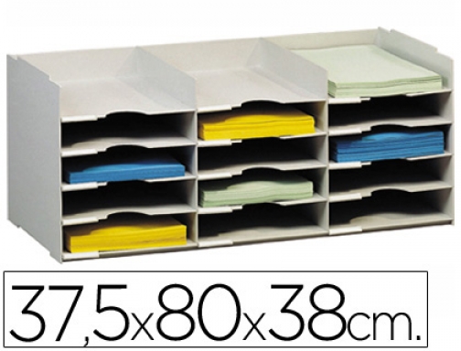 Archivador fast-paperflow bloques sobreponibles gris 15 casillas Din A4 532.02, imagen mini