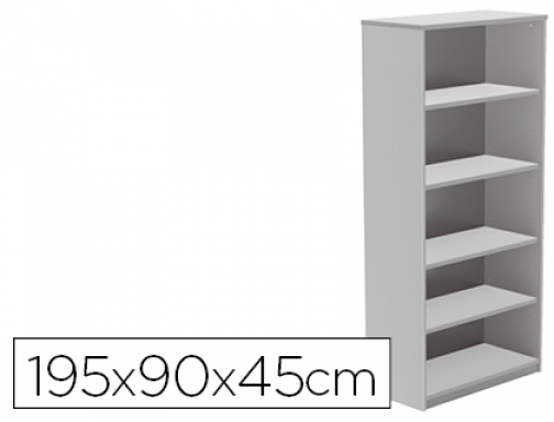 Armario Rocada con cuatro estantes serie store 195x90x45 cm acabado gris ab02 1101AB02, imagen mini
