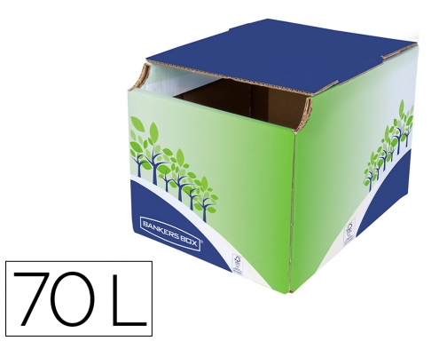Comprar Contenedor papelera reciclaje Fellowes sobremesa carton 100% reciclado montaje manual entrada frontal 8049301