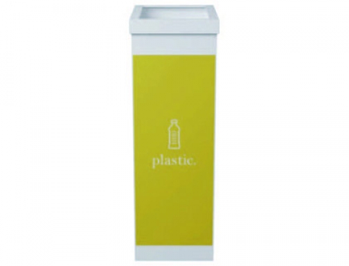 Contenedor papelera reciclaje Paperflow con tapa poliestireno para plasticos 60 l 76x36,3x26,3 CTSPL.13 , blanco, imagen mini