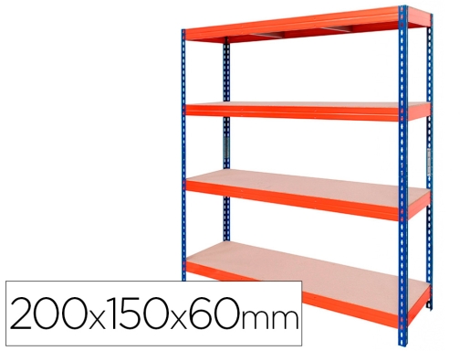 Comprar Estanteria de metal ar stabil XL 200x150x60 cm 4 estantes 500 kg Ar storage ST18401 15J408G00