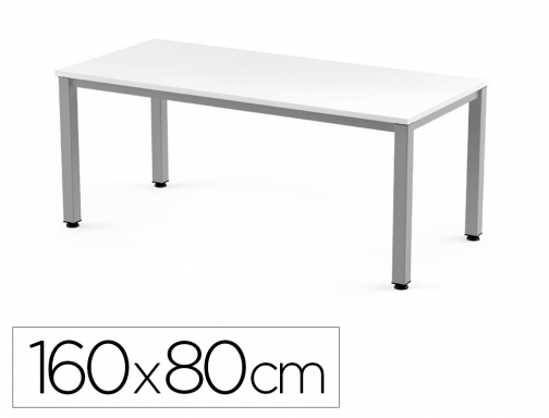 Mesa de oficina Rocada executive 2002AD04 aluminio blanco 160x80 cm, imagen mini