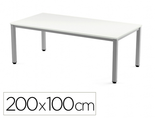 Mesa de oficina Rocada executive 2005AD04 aluminio blanco 200x100 cm, imagen mini