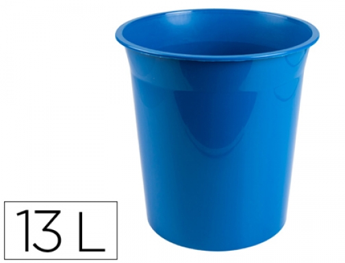 Papelera plastico Q-connect azul opaco 13 litros dim.275x285mm KF19032, imagen mini