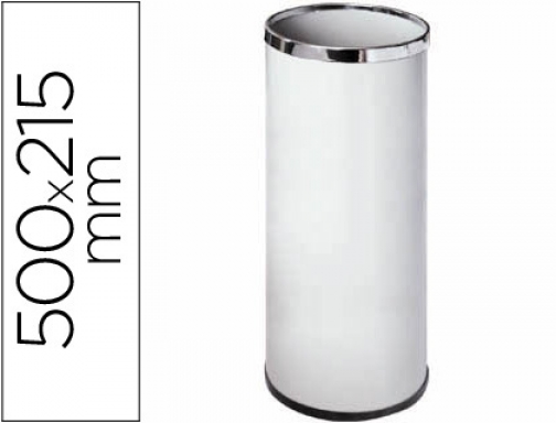 Paraguero de metal 301 blanco aros cromados 50x21,5 cm Sie 301-B, imagen mini