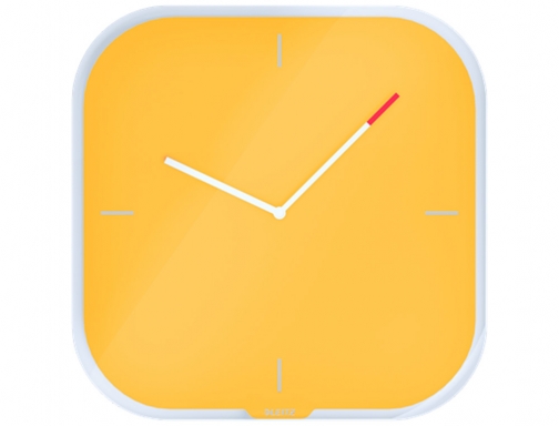 Reloj Leitz cosy de pared silencioso cristal 30x30 cm amarillo 90170019, imagen mini
