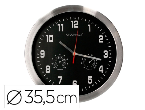 Comprar Reloj Qconnect de pared de metal redondo 35,5 cm movimiento silencioso color KF16953 , cromado