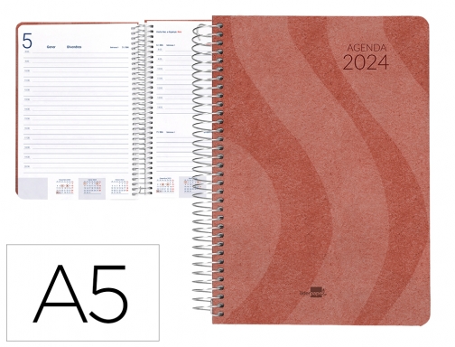 Comprar Agenda espiral Liderpapel syros 15x21 cm 2024 dia pagina simple espiral color 167004