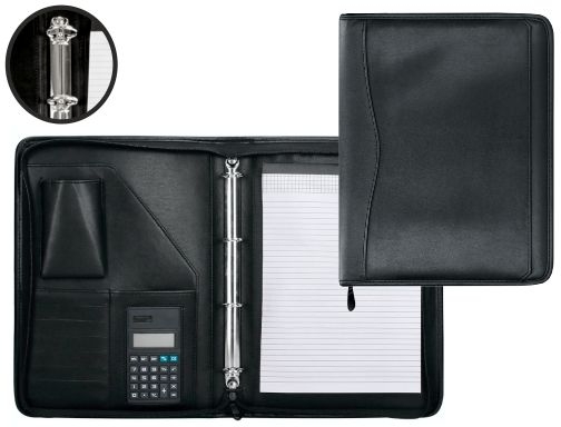 Comprar Carpeta portafolios Qconnect cremallera 4 anillas 20 mm concalculadora con bolsa para KF17201