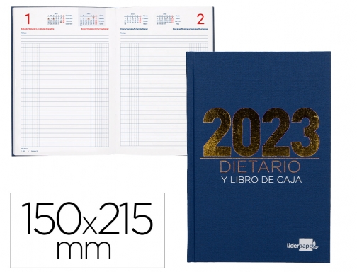 Dietario Liderpapel 15x21,5 cm 2023 cuarto papel 70 gr color azul 164115, imagen mini