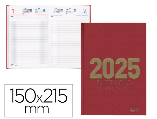 Comprar Dietario Liderpapel 2025 cuarto 15x21,5 cm color rojo papel 70 gr 170531