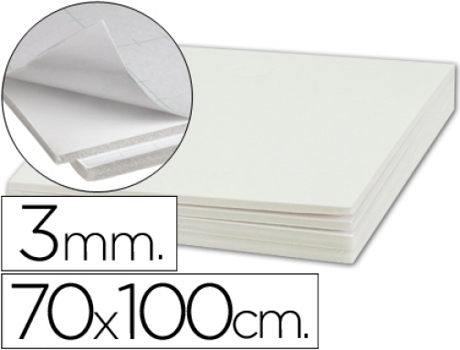 Carton pluma Liderpapel blanco adhesivo 1 cara 70x100 cm espesor 3 mm 48375
