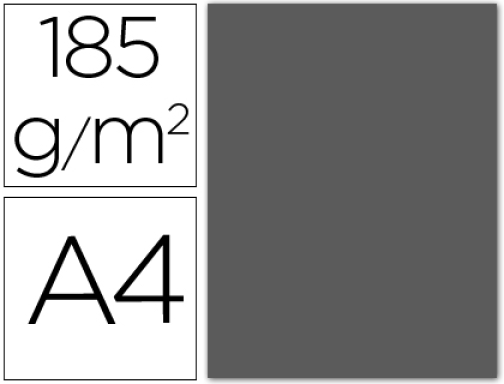 Comprar Cartulina Guarro Din A4 gris plomo 185 gr paquete 50 h C200040178