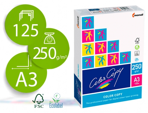 Comprar Papel fotocopiadora Color copy Din A3 250 gramos paquete de 125 hojas 57302 , blanco