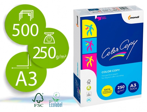 Papel fotocopiadora Color copy Din A3 100 gramos paquete de 500 hojas CC-100-A3 , blanco, imagen mini