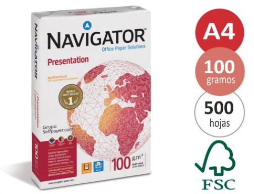 Papel fotocopiadora Navigator Din A4 100 gramos papel multiuso ink-jet y laserpaquete NAV-100-A4 , blanco, imagen mini