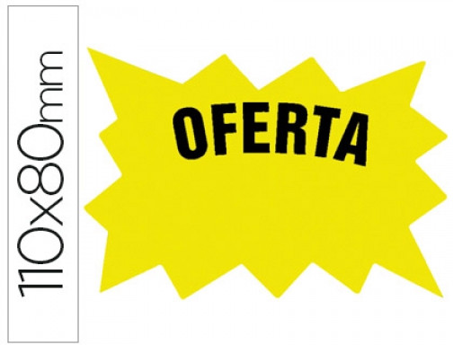 Cartel cartulina etiqueta marcaprecios amarillo fluorescente