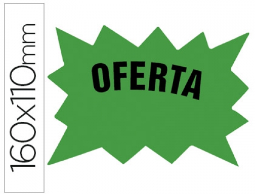 Cartel cartulina etiquetas marcaprecios verde fluorescente