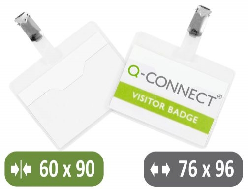 Identificador con pinza Q-connect KF01560 60x90 mm con apertura superior, imagen mini