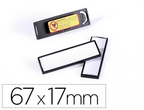 Identificador portanombre Durable pvc antiarañazos con iman y efecto lupa color negro 8132-01, imagen mini
