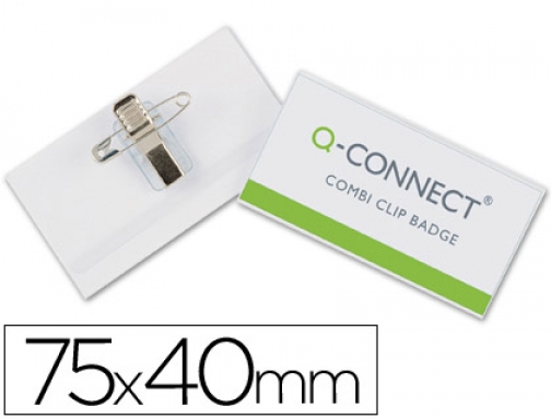 Identificador Q-connect con pinza e imperdible KF01568 40x75 mm, imagen mini