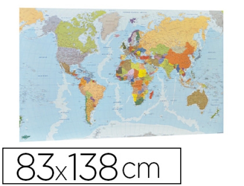 Comprar Mapa mural Faibo planisferio plastificado enrollado 83x138 cm 173G