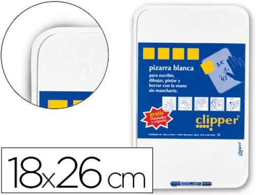 Comprar Pizarra blanca Clipper pequeña 18x26 cm con rotulador PP0213