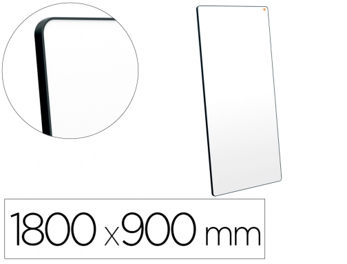 Pizarra blanca Nobo move&meet extraible y portatil marco negro doble cara magnetica 1915564, imagen mini