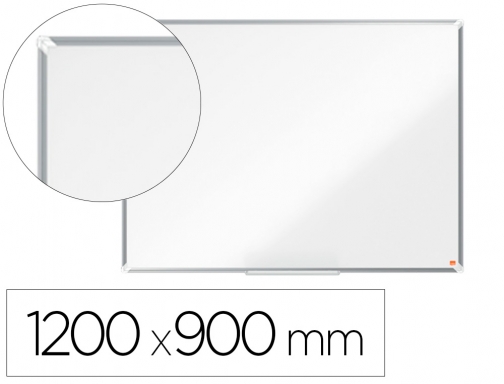 Pizarra blanca Nobo premium plus acero lacado magnetica 1200x900 mm 1915156, imagen mini