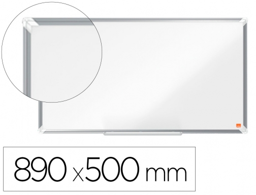 Pizarra blanca Nobo premium plus acero vitrificado formato panoramico 40- magnetica 890x500 1915366, imagen mini