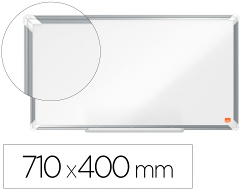 Pizarra blanca Nobo premium plus acero lacado formato panoramico 32- magnetica 710x400 1915370, imagen mini