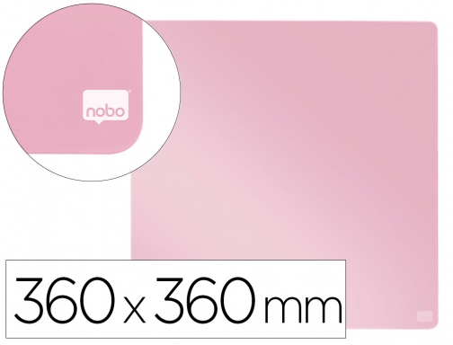 Pizarra Nobo magnetica para el hogar color rosa 360x360 mm 1915623, imagen mini