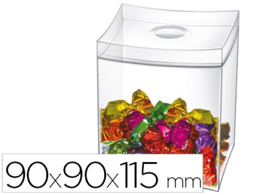Comprar Caja para caramelos Cep con tapa desmontable poliestireno transparente 90x90x115 mm 1012100111