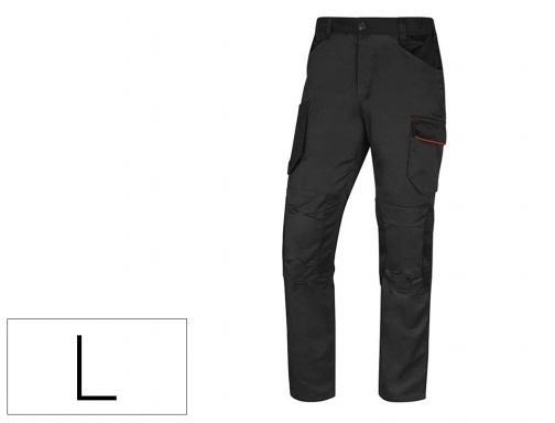 Comprar Pantalon de trabajo Deltaplus con cintura elastica 7 bolsillos color gris-rojo talla M2PA3STRGRGT