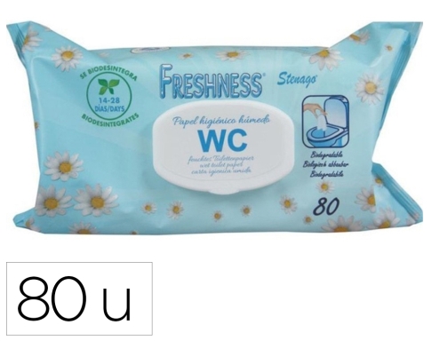 Comprar Papel higienico humedo Freshness paquete con tapa de 80 unidades 97443