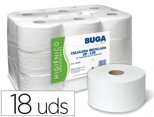 Papel higienico industrial gofrado Buga reciclado 2 capas 130 m Papeterie du po, imagen mini