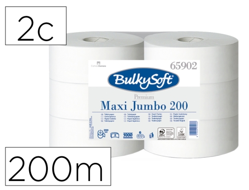 Comprar Papel higienico ofyhostel bulkysoft liso 2 capas longitud 200 mt Blanca 10220110